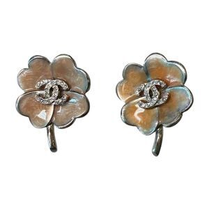 Chanel Spring 2004 Camellia Clip-On Earrings